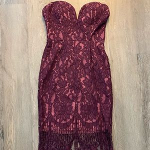 Strapless lace dress